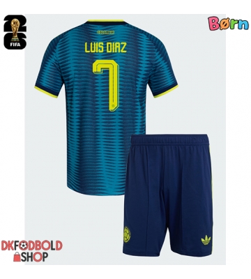 Colombia Luis Diaz #7 Udebanesæt Børn VM 2026 Kort ærmer (+ korte bukser)